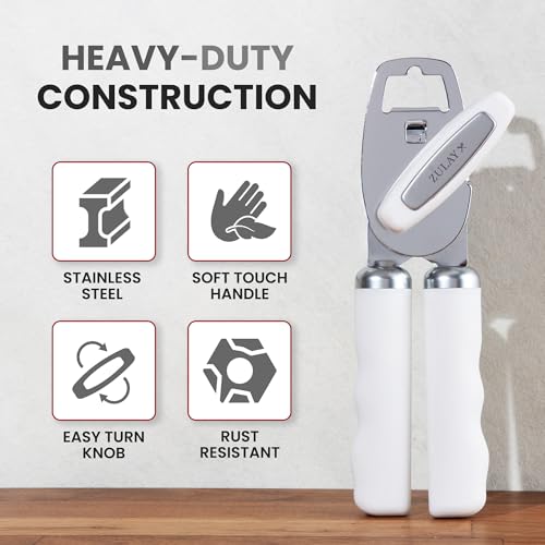 Heavy Duty Stainless Steel Can Opener Manual with Bottle Opener