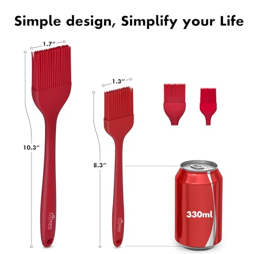 Basting Brushes Silicone Heat Resistant Pastry Brushes Spread Oil Butter Sauce Marinades for BBQ Grill Barbecue Baking Kitchen Cooking BPA Free Dishwasher Safe (2 Count)