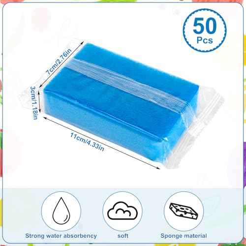 50 Pcs Individually Wrapped Sponges for Airbnb Apartment Blue (50 Count)