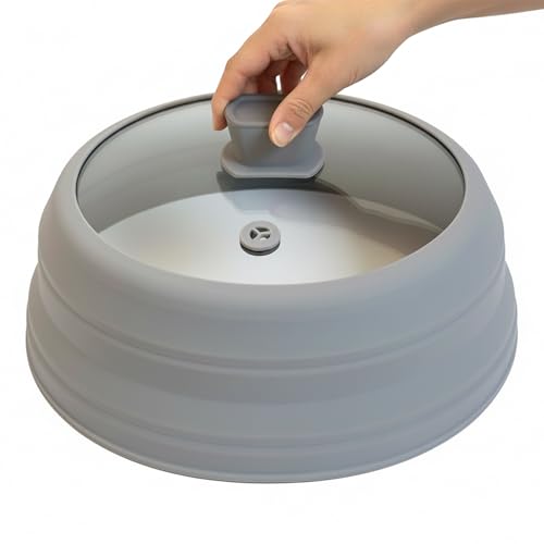 9.8 Inch Silicone & Glass Microwave Splatter Cover