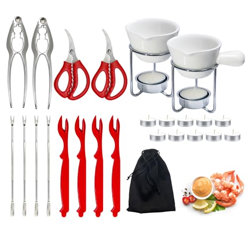 Crab Crackers and Tools Set with 2 Crab Leg Cracker (25 Count)