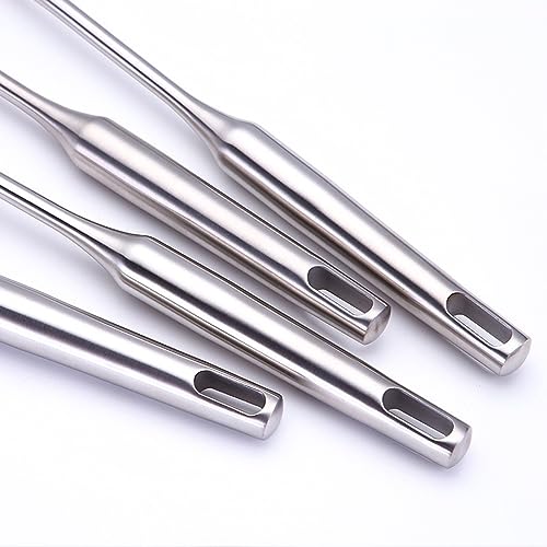 304 Stainless Steel Cooking Utensils Set 4 Piece 15 Inch Large Size Metal Kitchen Utensils Set Including Spatula (4 Count)