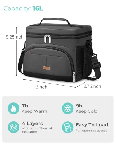 Lunch Box for Men Women Insulated Lunch Tote Cooler Bag Lunchbox