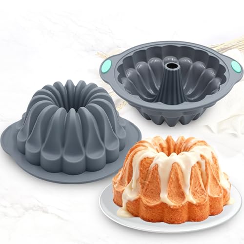 4 Pieces Silicone Fluted Tube Cake Pans
