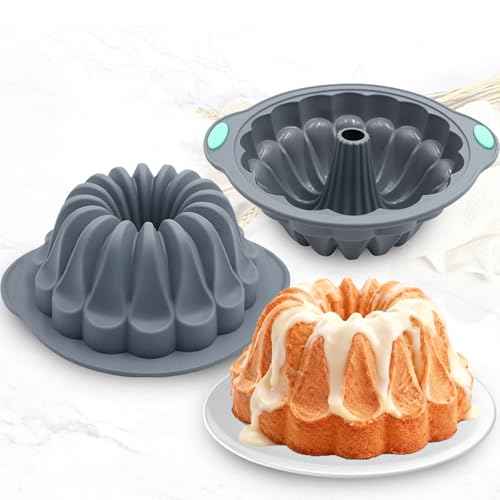 4 Pieces Silicone Fluted Tube Cake Pans