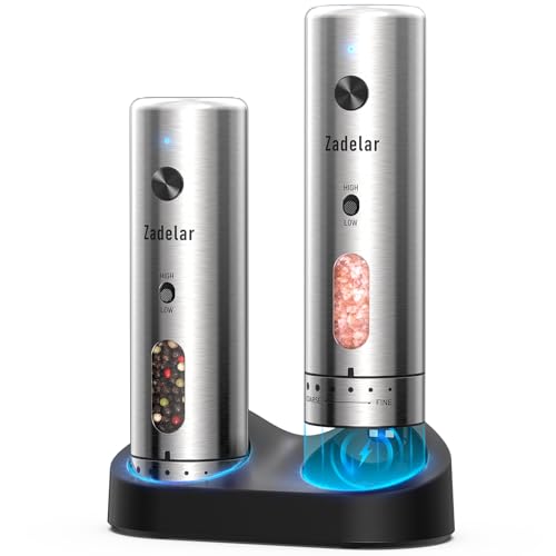 Electric Salt and Pepper Grinder Set with Charging Base (2 Count)