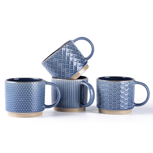 6 OZ Stackable Coffee Mugs Set of 4 (4 Count)