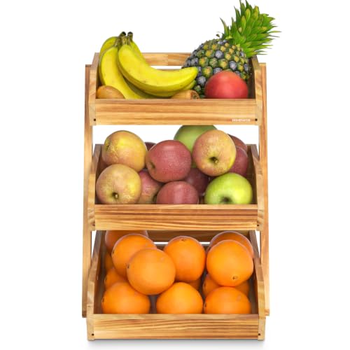 Wooden 3 Tier Fruit Basket