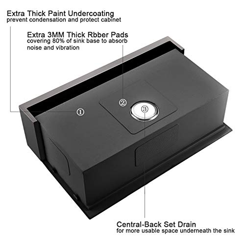 33 Inch Black Farmhouse Sink Workstation