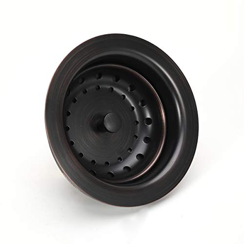 3-1/2 Inch Kitchen Sink Drain ORB Assembly with Strainer Basket/Stopper, All Stainless Steel Durable and Rustproof Oil Rubbed Bronze