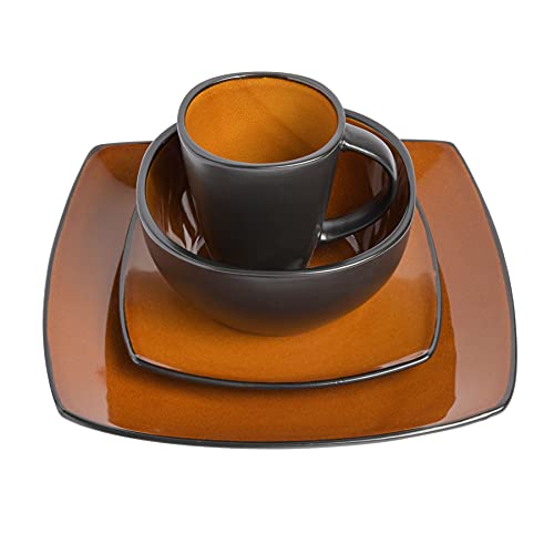 Soho Lounge Square Reactive Glaze Stoneware Dinnerware Set