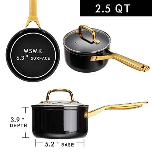 2.5 QT Ceramic Enamel Saucepan with Lid