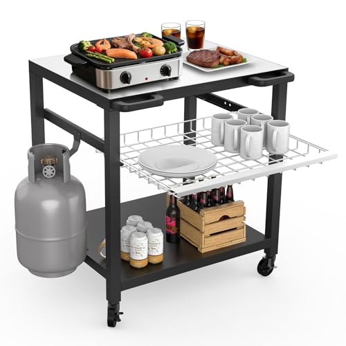 Grill Cart 30"x24" Pizza Oven Table for Outdoor 3