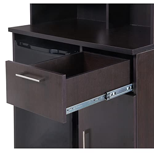 Compact Fridge and Microwave Space Hutch Cabinet