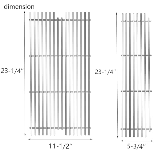 23-1/4" Stainless Steel Grid grates Replacement for Viking VGBQ 30 in T Series, VGBQ 41 in T Series, VGBQ 53 in T Series Viking Grill Grate VGBQ300T,VGBQ0302T Gas Grill