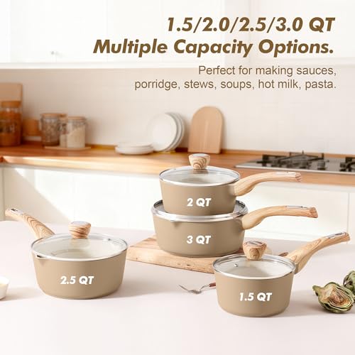 Ceramic Nonstick Sauce Pan with Lid
