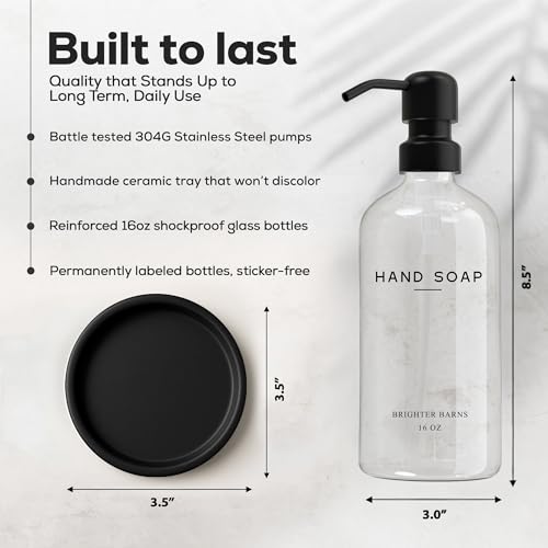 Glass Hand Soap Dispenser Bathroom Set by Brighter Barns