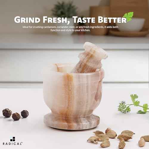 Marble Mortar and Pestle Set Small Spice Grinder & Herb Grinder