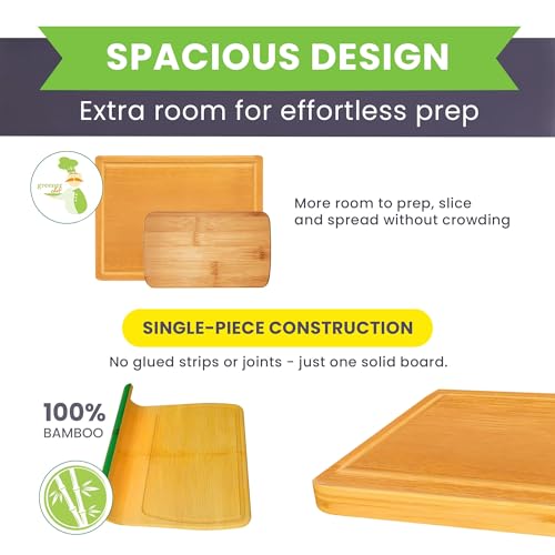Extra Large Bamboo Cutting Board Featuring 18 Inch Wood Cutting Boards for Kitchen with Glue