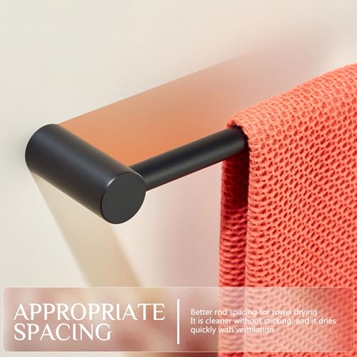 Towel Rack Black Bathroom Wall Mounted Towel Holder 20