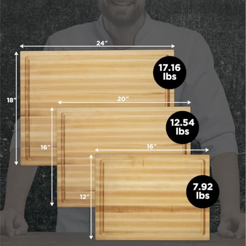 16" Classic Maple Reversible Cutting Board with Juice Groove