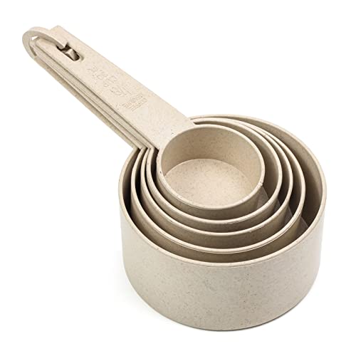 Cream Wheat Straw 10PC Measuring Cups Spoons Set