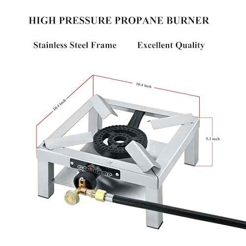 Propane Burner Angle Iron Camp Stove with CSA Listed Regulator and 4ft Hose