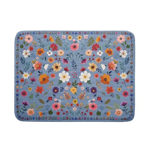 Colorful Flower Dish Drying Mat