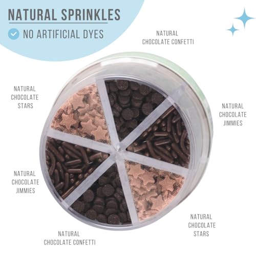 Dye Free Chocolate Sprinkles 6 Cell Variety (2.75 Ounce)