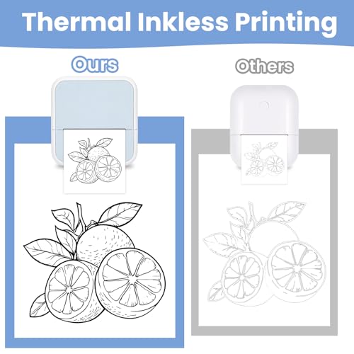 Sticker Printer with 4 Roll Paper Portable Thermal Inkless Printer