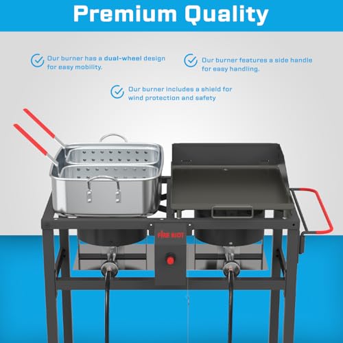 Outdoor Propane Deep Fryer & Grill Griddle Combo
