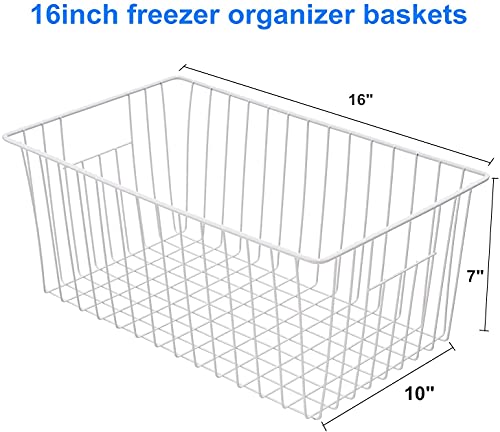 Large Wire Storage Baskets Freezer Organizer Baskets (4 Count)