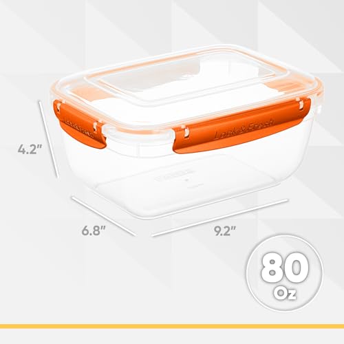 Plastic Food Storage Containers with Airtight Lids (4 Count)