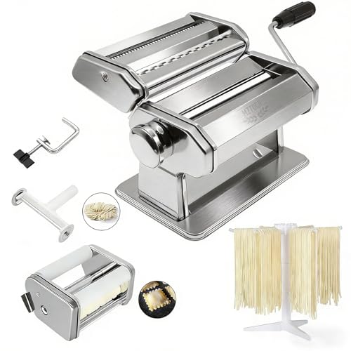 3-in-1 Pasta Maker Machine - 9 Thickness Stainless Steel Roller