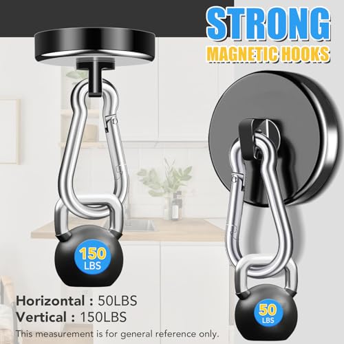 Magnetic Hooks Heavy Duty 150Lbs (4 Count)
