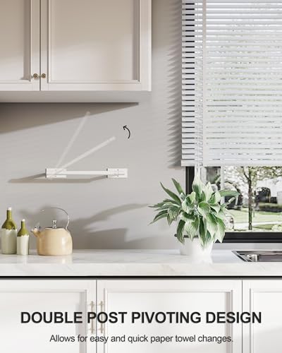 White Paper Towel Holder Under Cabinet Self Adhesive or Wall Mount