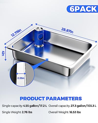 Stainless Steel Steam Table Hotel Pan Set 1 (6 Count)