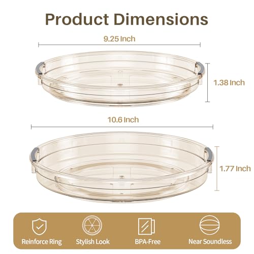 2 Pack Lazy Susan Turntable Organizer for Cabinet (2 Count)