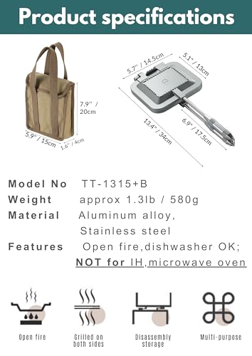 Sandwich Maker Hot Sand Single Burner Gas Fire Open Fire Compact Aluminum TT