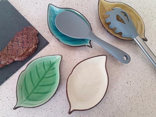 Ceramic Spoon Rest for Stove Top & Kitchen Counter Cooking Spoon Holder for Stove