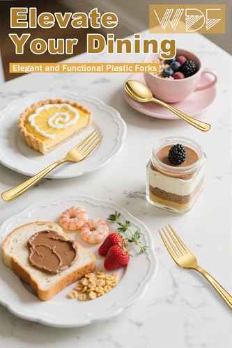 300PCS Gold Plastic Forks (300 Count)