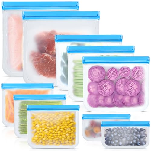 Reusable Silicone Food Storage Bags (10 Count)