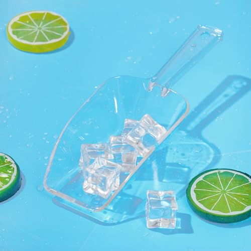 4Pcs Clear Plastic Ice Scoop for Freezer (4 Count)
