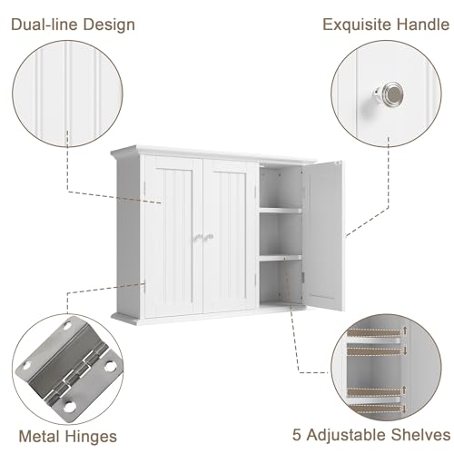 Laundry Cabinet with 3 Doors and Adjustable Shelves