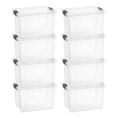 Small Clear Storage Boxes with Lids (8 Count)