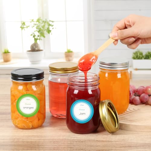20 Pack 12oz Mason Jars with Gold Lids (20 Count)