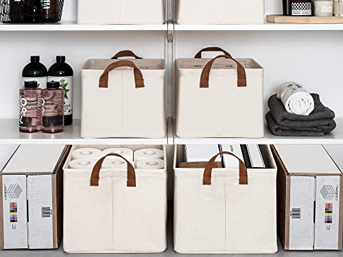 Storage Baskets for Shelves with Metal Frame (4 Count)