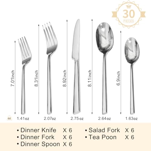 Silverware Set for 6 (30 Count)