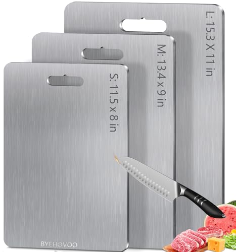 Titanium Cutting Board for Kitchen Set of 3
