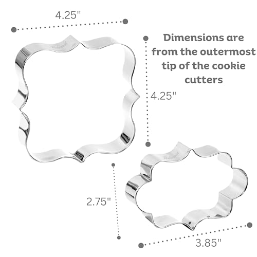 Stainless Steel Plaque Cookie Cutter for Cookies (2 Count)